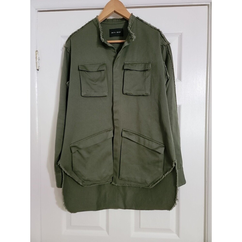 BAJA EAST UTILITY JACKET Barn Coat UNISEX GREEN CANVAS MADE IN USA SIZE 1 MEDIUM